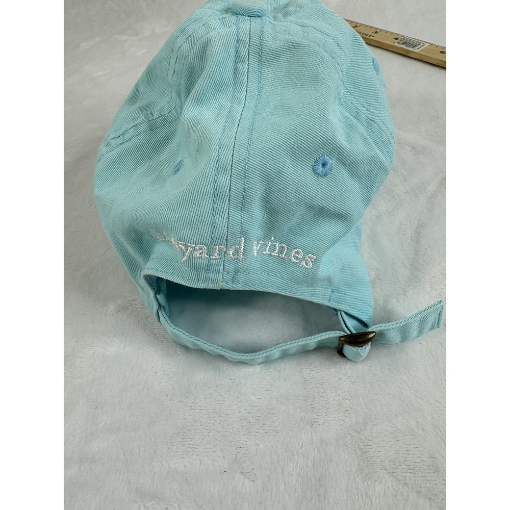 Vineyard Vines Strapback Baseball Cap Hat Light Blue Cotton Adjustable Whale - Picture 3 of 4